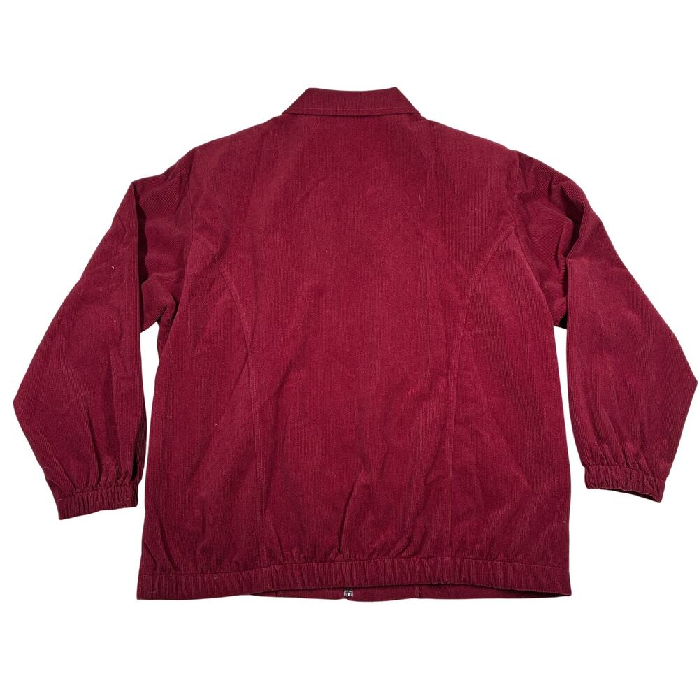 Graff Vintage Jacket Womens Medium Red Full Zip Corduroy USA Made Zip Pockets - Picture 2 of 8